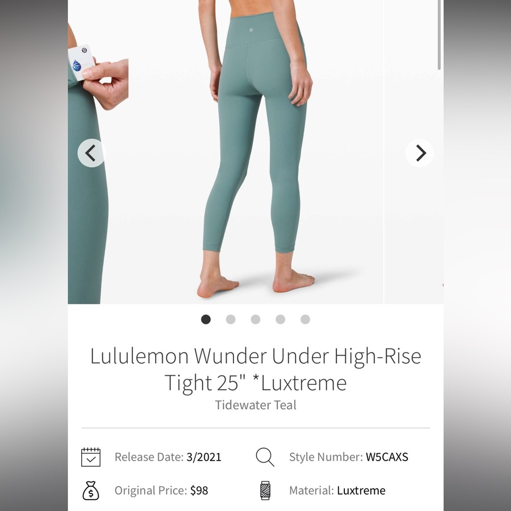 Peloton x lululemon wunder under high-rise 35” tight in size 4 *luxtreme*